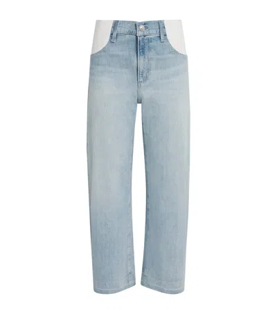Paige Maternity Arellia Barrel-leg Jeans In Blue