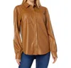 Paige Mattie Shacket - Vegan Leather In Toffee Bronze In Brown