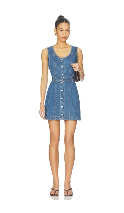 Paige Maxine Button-up Denim Minidress In Blue