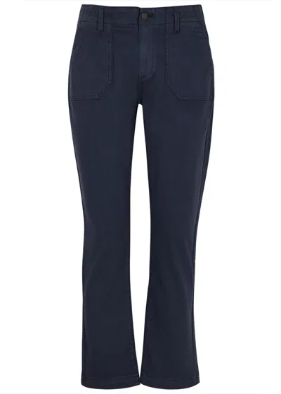 Paige Mayslie Cropped Straight-leg Jeans In Navy