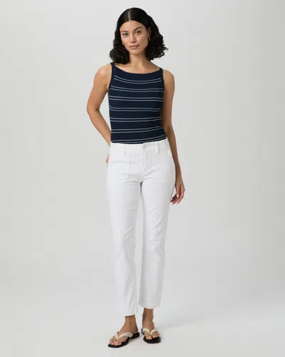 Paige Mayslie Straight Ankle Pant In White