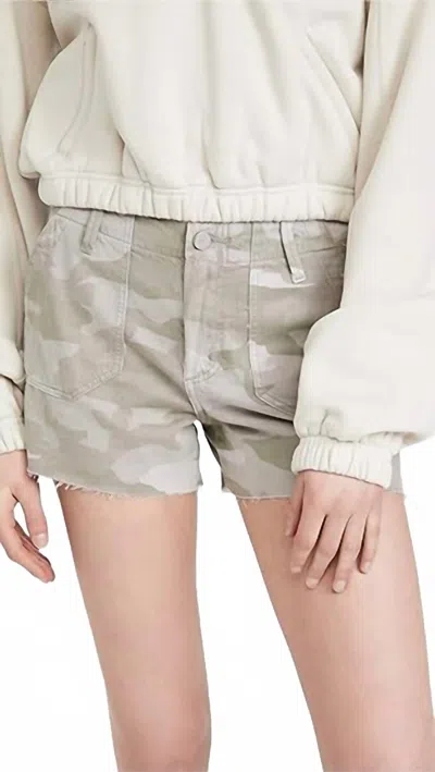 Paige Mayslie Utility Shorts In Camo Print In Neutral