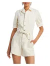 Paige Mayslie Womens Notch Collar Button Front Romper In Multi