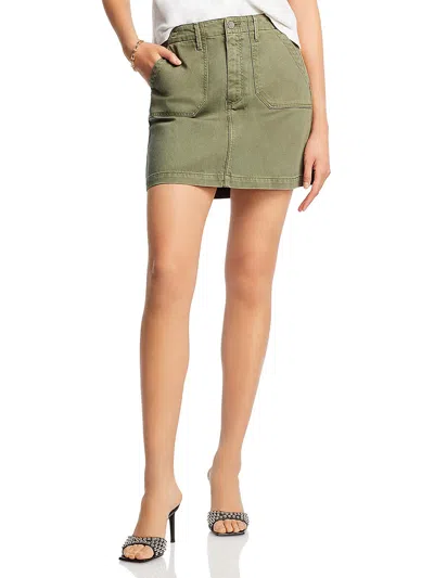 Paige Mayslie Womens Twill Mini Denim Skirt In Green