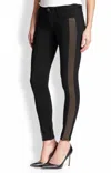 Paige Melissa Slim Stretch Trim Tuxedo Stripe Pants In Black In Black