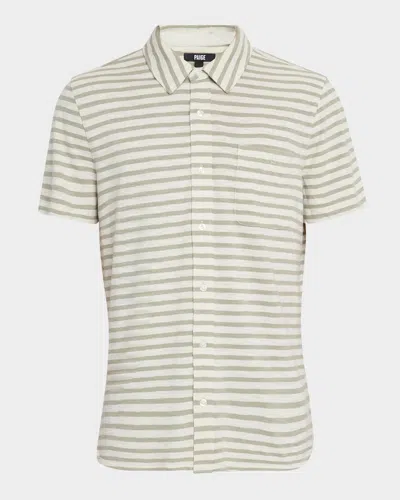 Paige Men's Carillo Cotton Stripe Short-sleeve Shirt