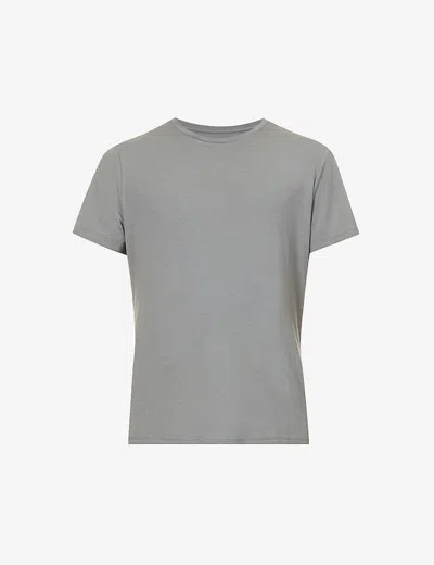 Paige Mens Dawn Grey Cash Crewneck Cotton-blend T-shirt