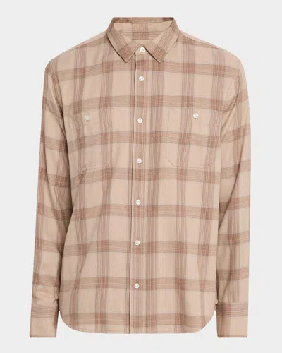 Paige Men's Everett Plaid Button-down Shirt In Atlfg/brwd