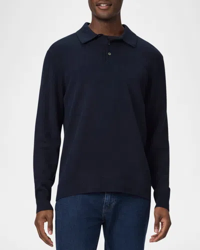 Paige Finsbury Merino Wool Blend Polo Sweater In Deep Anchor