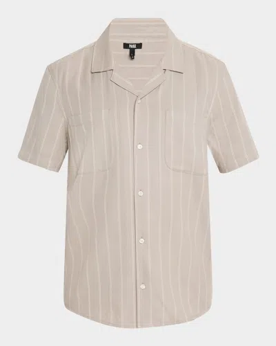 PAIGE MEN'S JACOBSON THIN STRIPE CAMP SHIRT