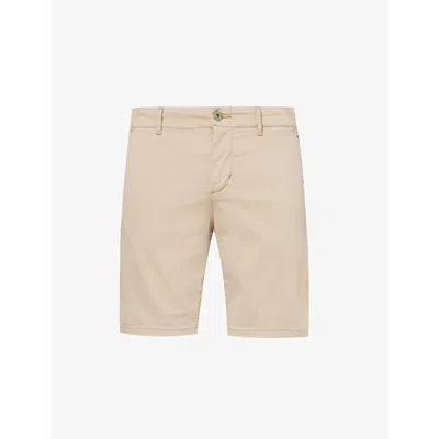 Paige Mens Khaki Phillips Classic-fit Straight-leg Stretch-cotton Shorts