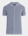 Paige Mens Mendez Check-knit Cotton And Linen Shirt Fjord Valley In Fjord Vlly