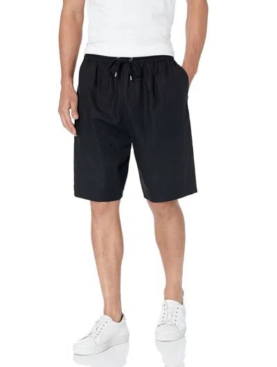 Paige Men's Micah Drawstring Stretch Linen Short In Black