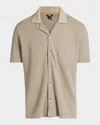 Paige Oliver Linen Camp Shirt In Heathered Oatmeal