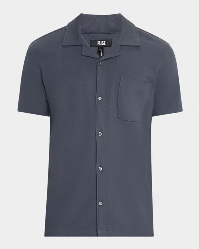 Paige Men's Oliver Camp Shirt In Ocean Floor