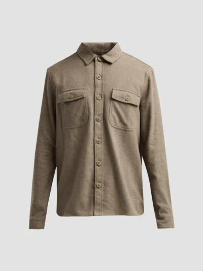 Paige Men's Seymore Brushed Cotton Twill Shirt Jacket In Brown