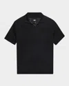 Paige Men's Shelton Linen Polo Shirt In Black