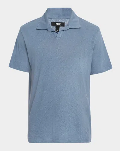 Paige Linen-cotton Jersey Shelton Polo Shirt In Fjord Vlly