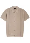 Paige Mendez Knitted Cotton-blend Shirt In Beige