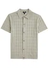 Paige Mendez Button Down Sweater Shirt In Light Green