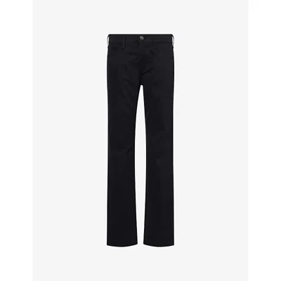 Paige Mens Macneil Straight-leg Cotton-twill Trousers Black
