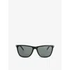 Paige Mens Ey101004 Blake Bio Acetate And Recycled-steel Rectangle Sunglasses Black With G15 Lens In Black With G15 Lens