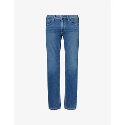 Paige Mens Bushman Lennox Straight-leg Stretch-woven Jeans In Blue