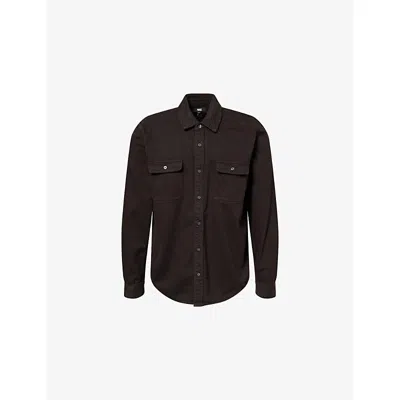 Paige Mens Carbanolo Martin Patch-pocket Cotton Blend Shirt Xl In Black