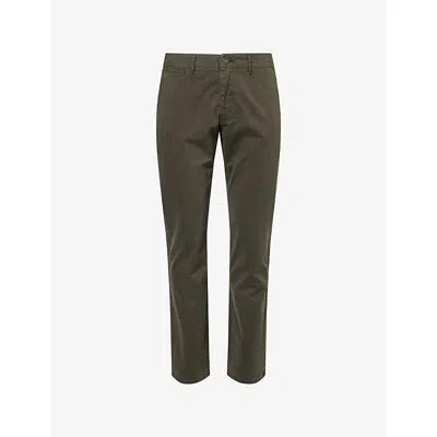 Paige Mens Conifer Vincent Straight-leg Cotton-blend Chino Trousers In Green