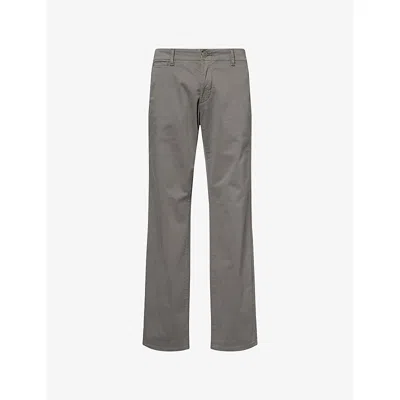 Paige Mens Cool Slate Vincent Straight-leg Stretch Cotton-blend Trousers In Gray