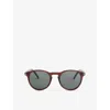 Paige Mens Ey104206 Caylen Round-frame Acetate Sunglasses Crystal Brown In Crystal Brown