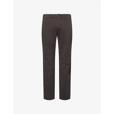 Paige Mens Dark Iron Danford Slim-fit Stretch-cotton Chino Trousers In Brown