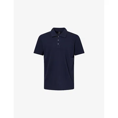 Paige Mens Deep Anchor Demille Cotton-knit Polo Top Xl In Black
