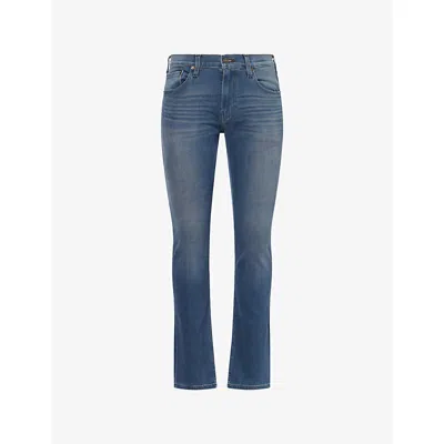 Paige Mens Dorfel Federal Slim Straight-leg Stretch-denim Jeans In Brown