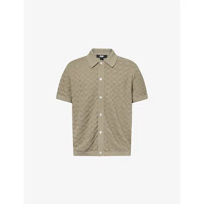 Paige Mens Dried Lemongrass Mendez Short-sleeve Knitted Shirt Xl In Neutral