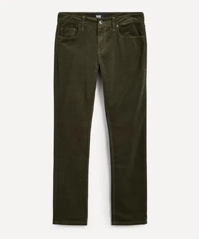 Paige Federal Slim Cord Jeans In Forest Shadow