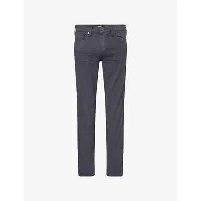 Paige Mens Federal Slim-fit Straight-leg Stretch-denim Jeans Pewter Stone In Gray