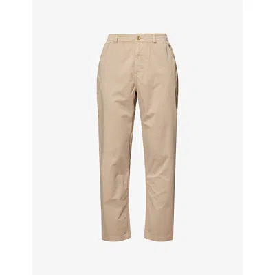 Paige Mens Khaki Eberton Cotton Trousers In Brown