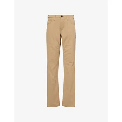 Paige Mens Macneil Straight-leg Cotton-twill Trousers Khaki In Brown