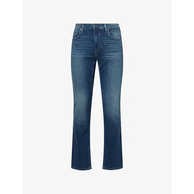 Paige Mens Normandie Straight-leg Stretch-denim Jeans Kirkwin In Blue