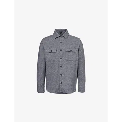 Paige Mens Mountain Shadow Wilbur Diagonal-weave Cotton Overshirt
