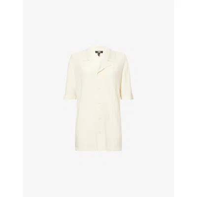 Paige Mens Copley Camp-collar Knitted Shirt Natural Xl