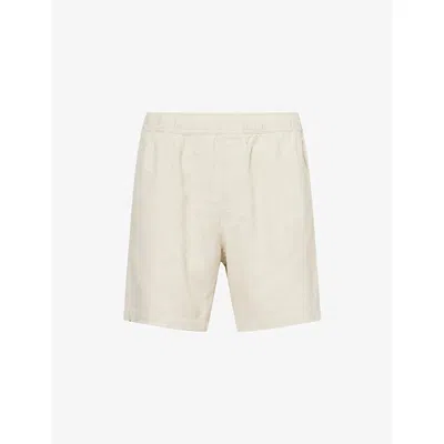 Paige Mens Natural Elijah Linen-blend Shorts Xl In White