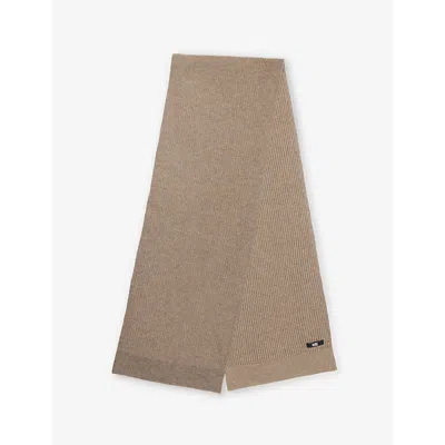 Paige Mens  Blakeslee Wool And Cashmere-blend Scarf In Heather Mojave Sand