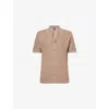 Paige Mens Ottertail Camp-collar Relaxed-fit Silk Blend Knitted Top Xl In Brown