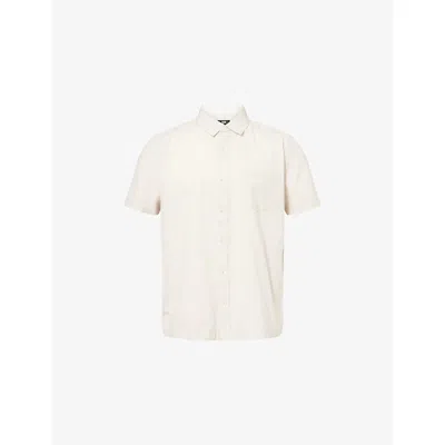 PAIGE MENS ATLANTIC FOG DESOTO PATCH-POCKET COTTON SHIRT