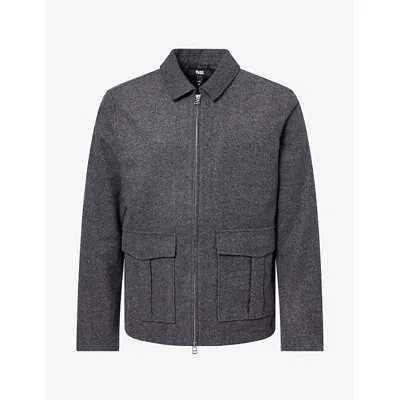 Paige Mens  Dilworth Brushed-texture Wool-blend Jacket In Gray