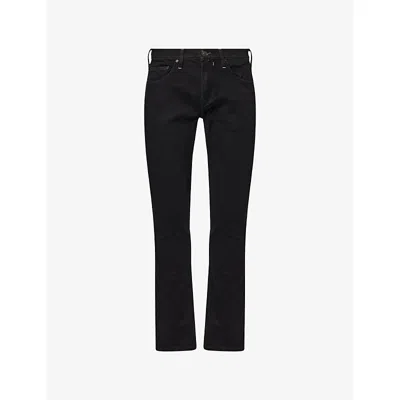 Paige Mens Harlano Federal Slim-fit Cotton-blend Jeans In Black