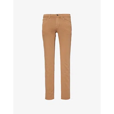 Paige Mens Lennox Slim-fit Tapered Stretch-denim Jeans Golden Palm