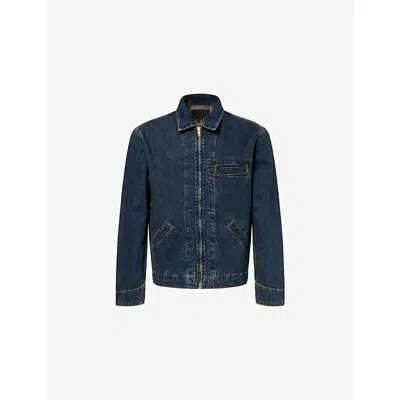 Paige Mens Abaron Mauricio Welt-pocket Denim Jacket In Blue